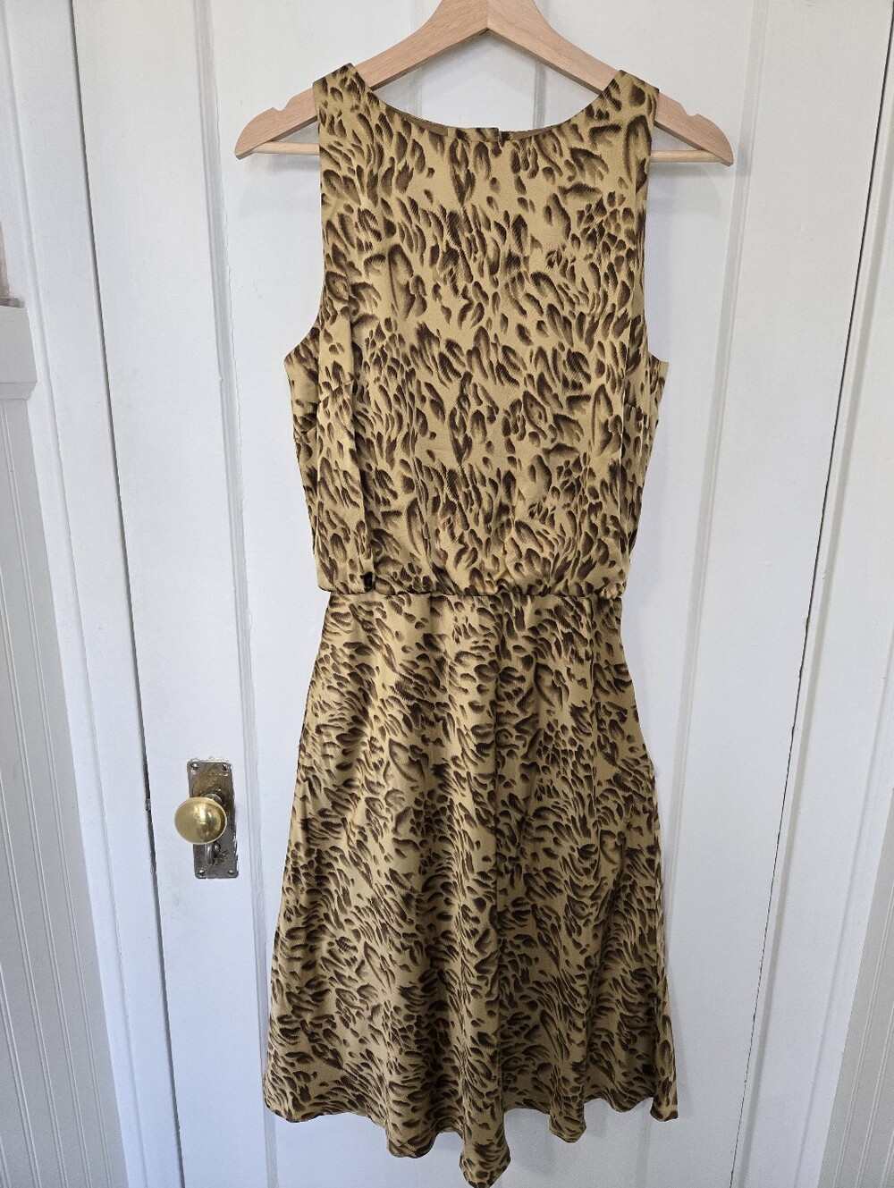Women's Vtg 90s Silk Leopard Print Midi Dress Size 10 Maximalist Date Night